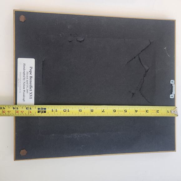 Beautifully Framed Pope Benedict XVI Handcrafted by Nelson Woodcraft  9.5x7.5 - Picture 3 of 4